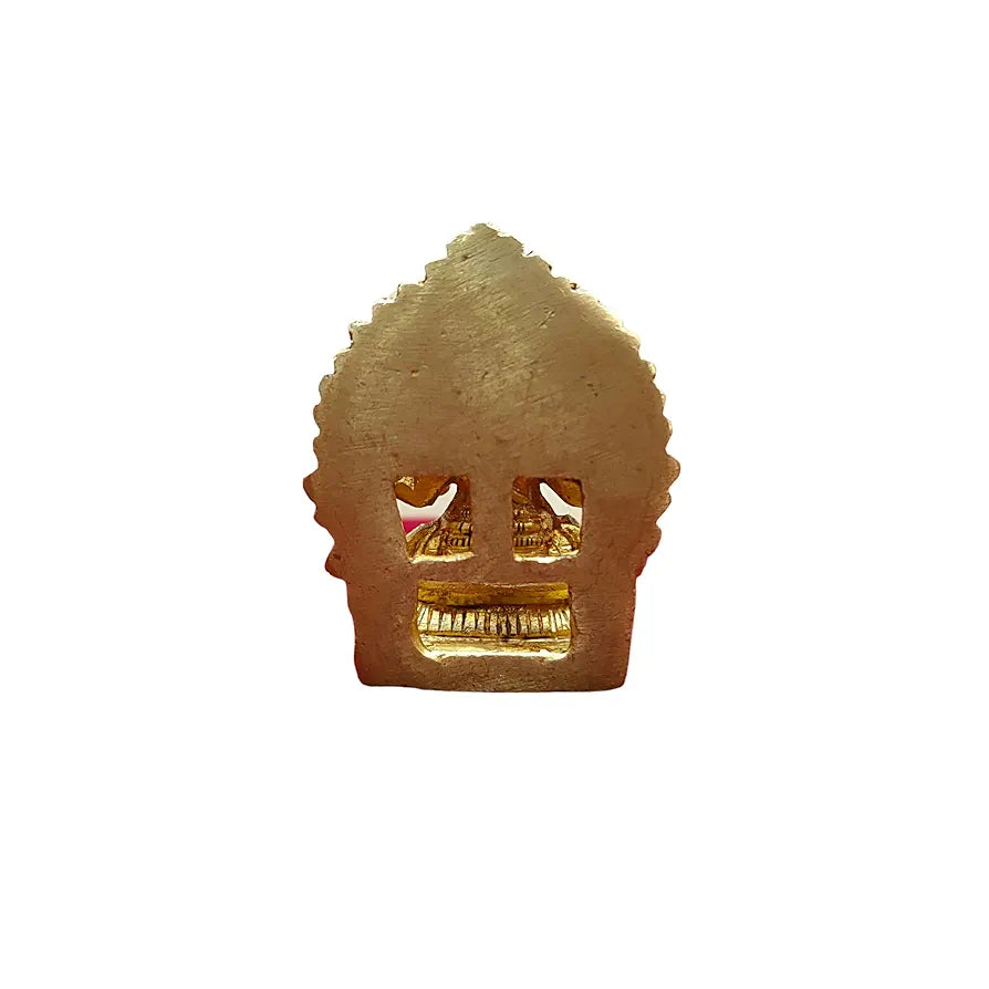 anciently Mini Ganesha Brass Idol with Arch | Ganesh Chaturthi Gifts | Ganesha Idol for Car Dashboard Brass, 5CM Height, Gold Colour - 