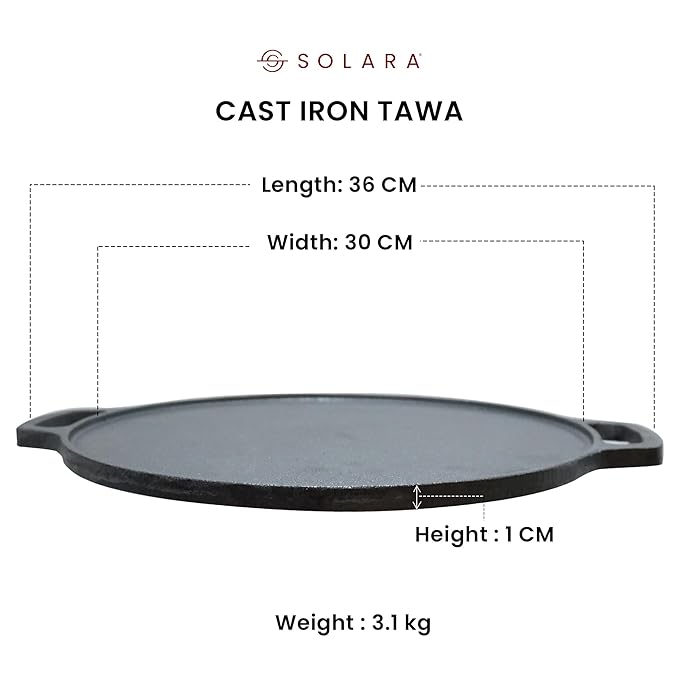 Solara Cast Iron Tawa for Dosa 12