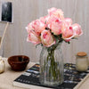 Satyam Kraft 7 Pcs Artificial Rose Stick Flower Bunch for Home Decoration and Craft Corner Light Pink