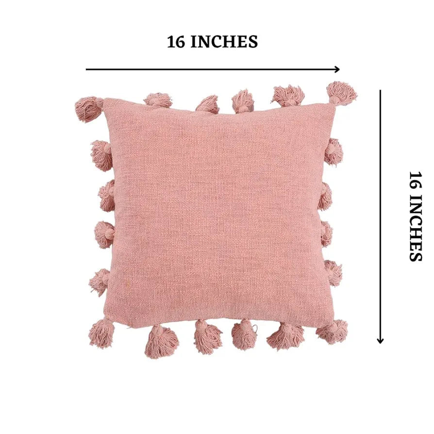 Homadorn Luxury Cotton Handmade Decorative Boho Throw Pillow Covers Colour Peach