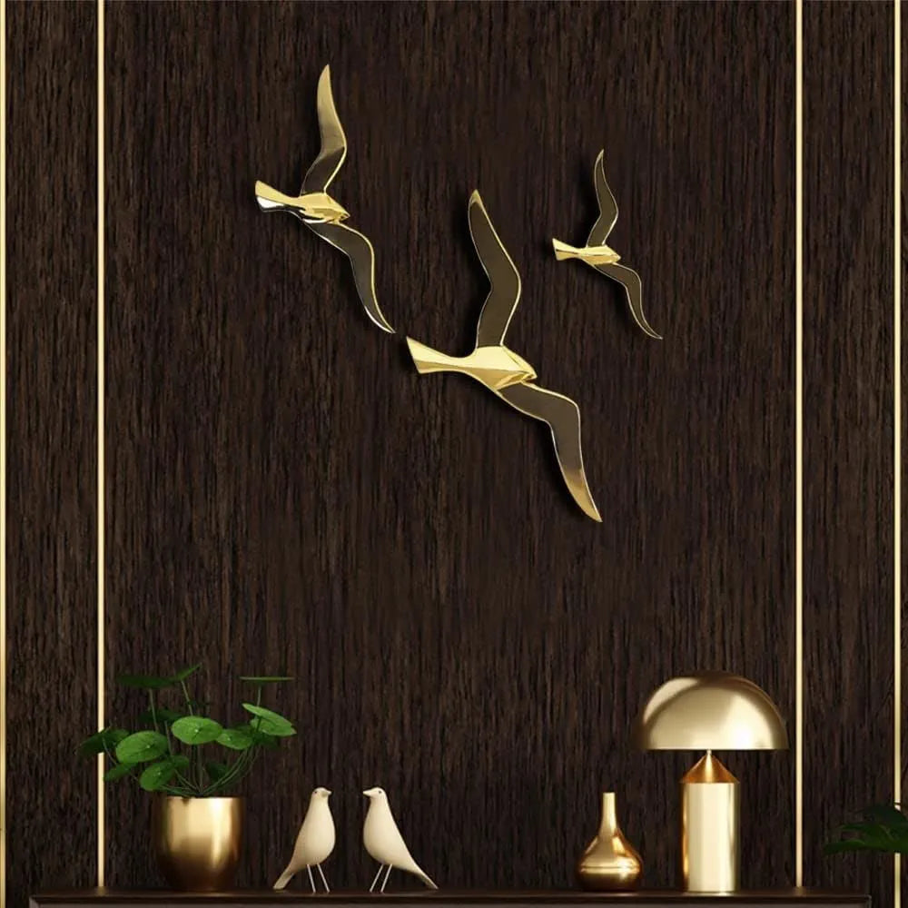 The Artment your Artistic Apartment Abstract Golden Birds Wall Art
