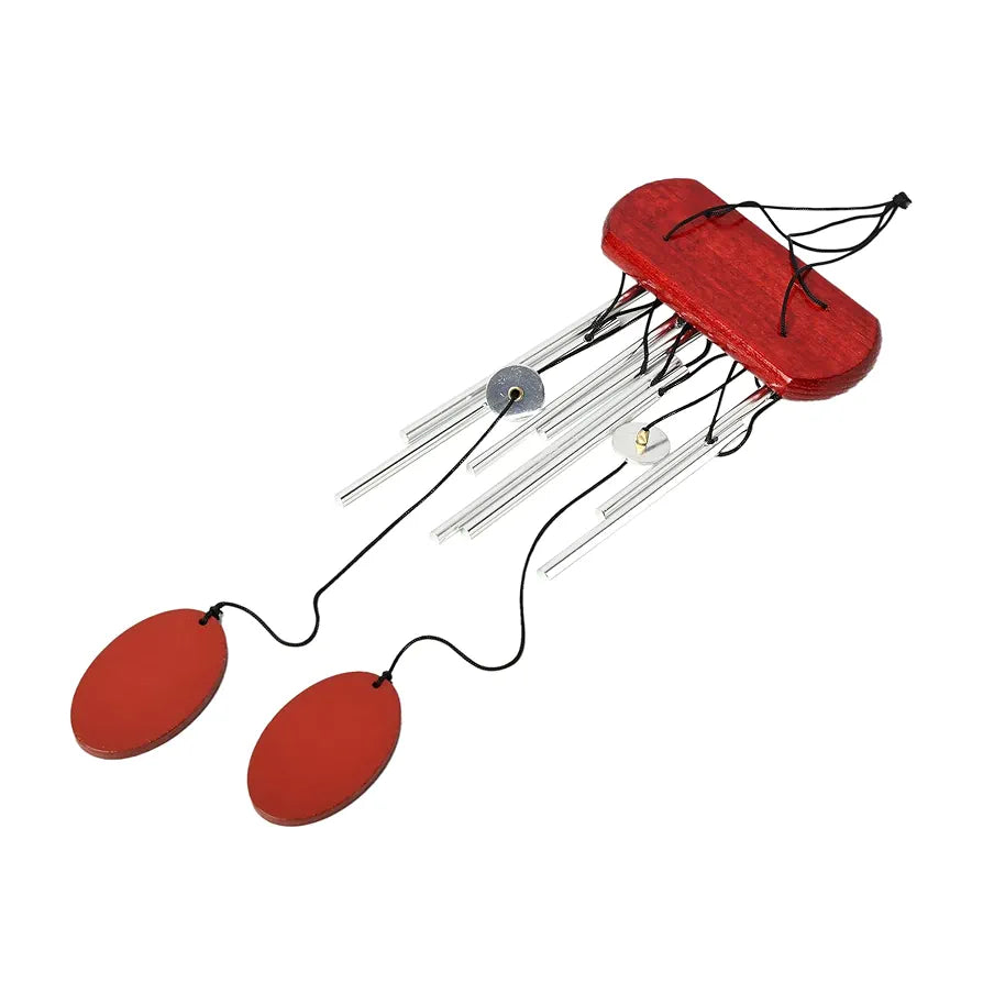 sculpmart Wood Wind Chimes Red 8-Pipe