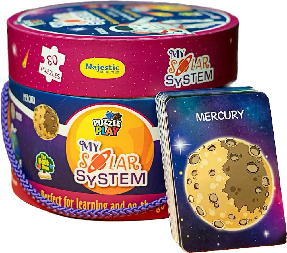 The Book Tree My Solar System Puzzle for Kids – 80 Puzzle Pieces & 25 Double-Sided Flashcards | Fun & Educational Space Toy for Kids Ages 5+ | Learning Aid for Boys & Girls