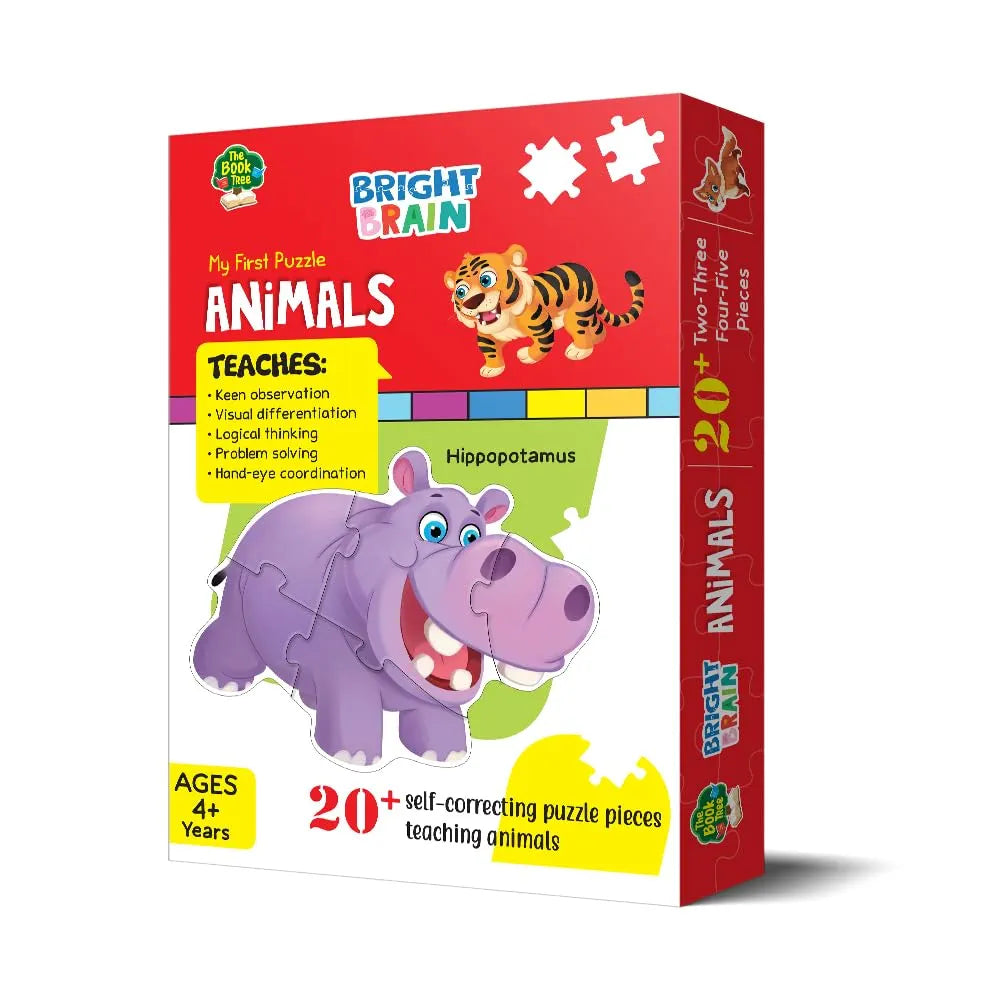 The Book Tree Animals Puzzle 20+ Big Size Piece Jigsaw Puzzle for Preschoolers, Educational Toy for Learning Animals, Gifts for Kids Ages 3 to 6 by Majestic Book Club