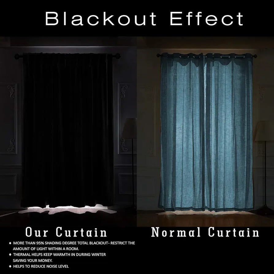 Cloth Fusion Blackout Window Curtains 5 Feet Long Set of 2 Grey Colour