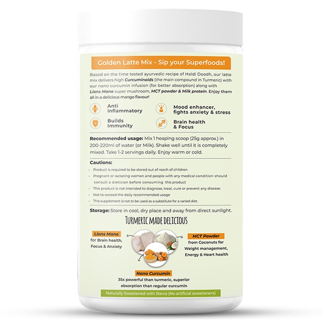 Rooted Actives Golden Turmeric Milk Latte Mix powder - 500 gms