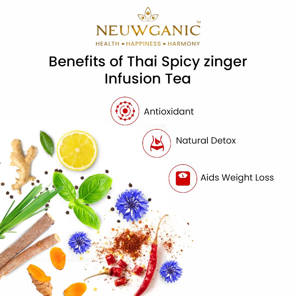 Neuwganic Thai Spicy Zinger Indian Natural Infusion Tea - 100 Grams