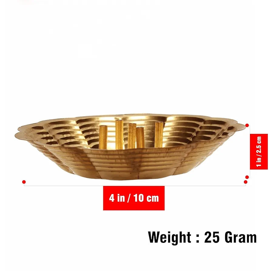 Pure Source India Handcrafted Brass Incense Holder 5 Stick Burner Nice Gold