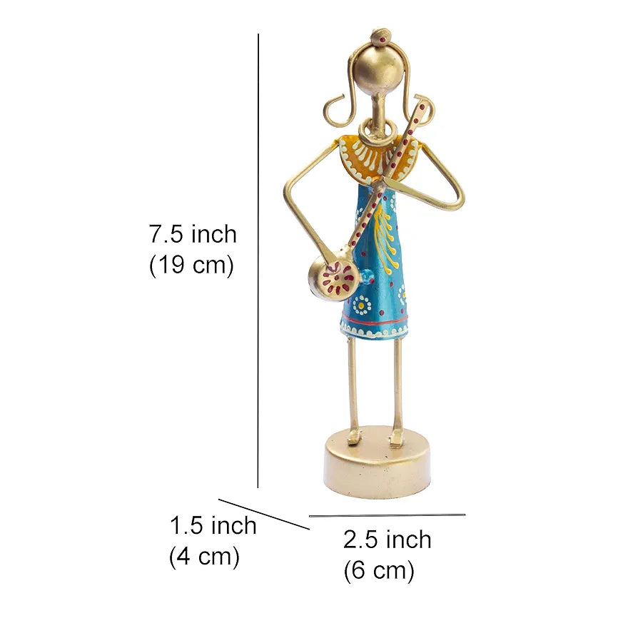Kraftskala Small Cute 7.5 inch Metal Musician Dolls for Living Room Decor