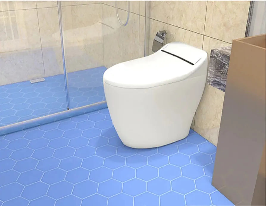 Jaamso Royals Blue Hexagonal Tiles Pvc Flooring Sheets for Floor Self Adhesive Wallpaper