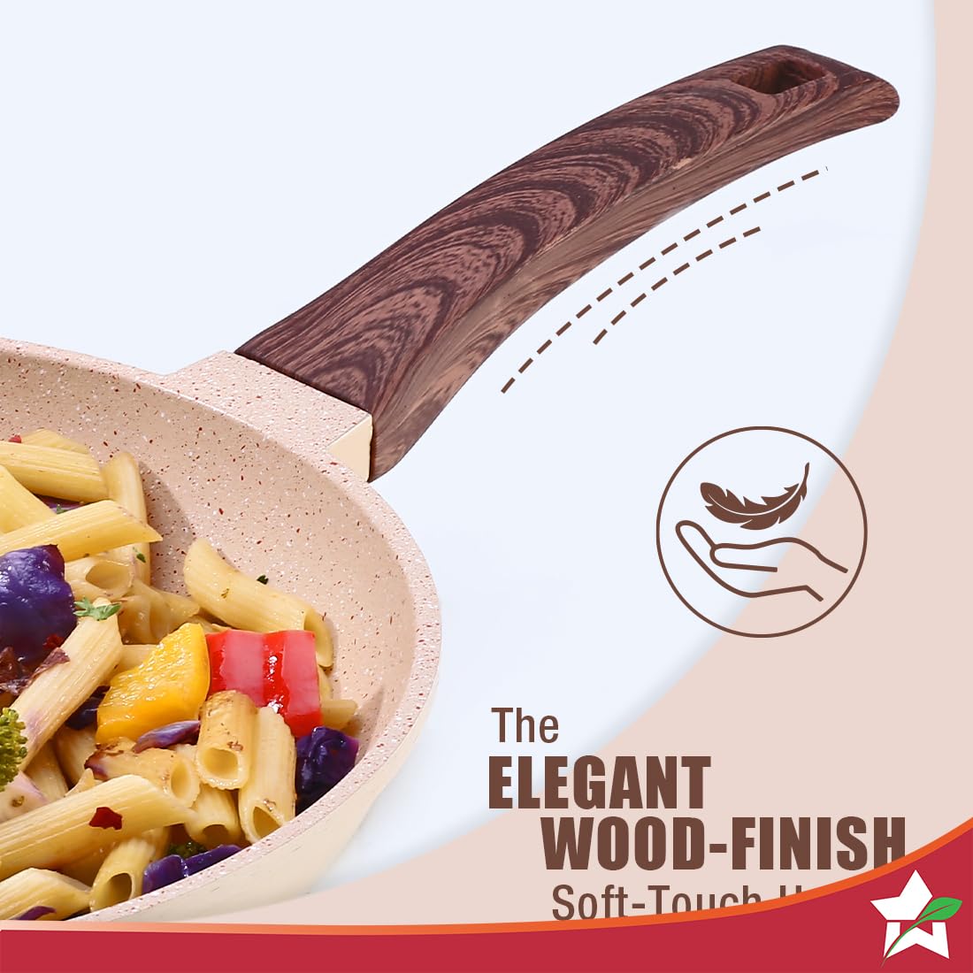 Wonderchef Duralife Die-cast 24 cm Fry Pan | 5 Layer Healthy Duramax Non-Stick Coating | Soft Touch Handle