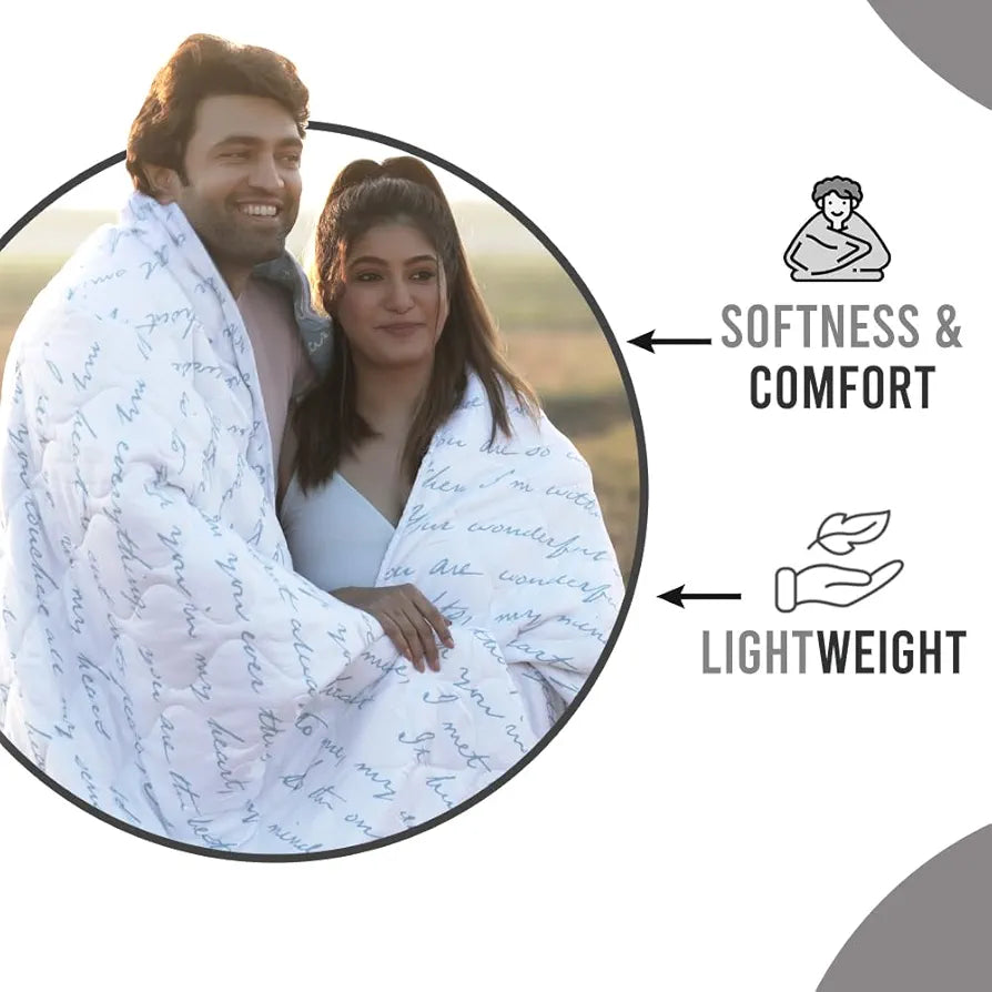 Divine Casa Luxor Abstract Microfibre Single Comforter Colour Blue