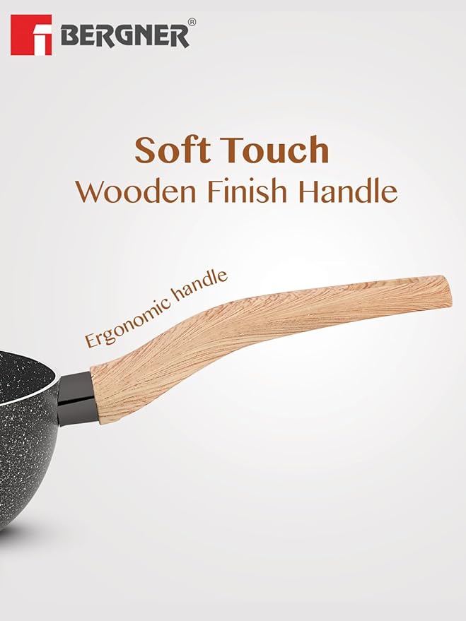 Bergner Earth Black Non-stick 24cm Wok | 3 Litres Wok