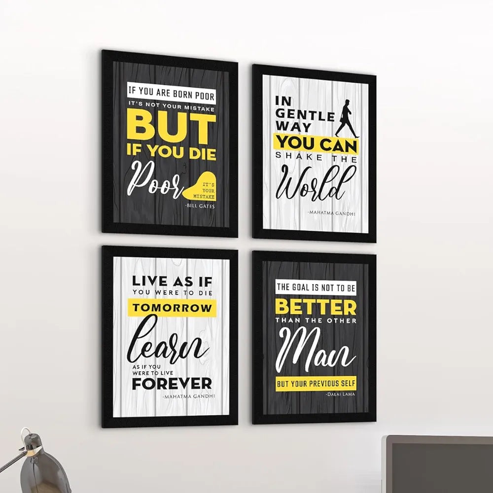 ArtX Paper Learn Motivational Framed Posters A4 Set of 4