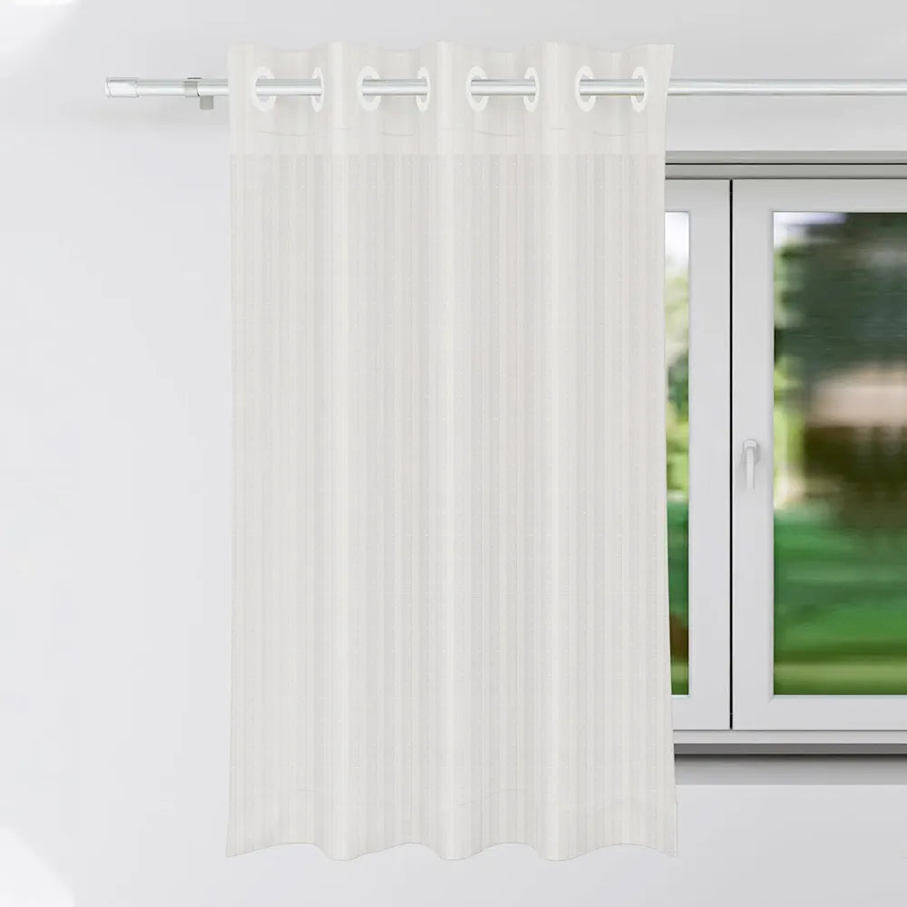 Kuber Industries Window Curtain Sheer Parda for Living Room Lining Net Colour Cream