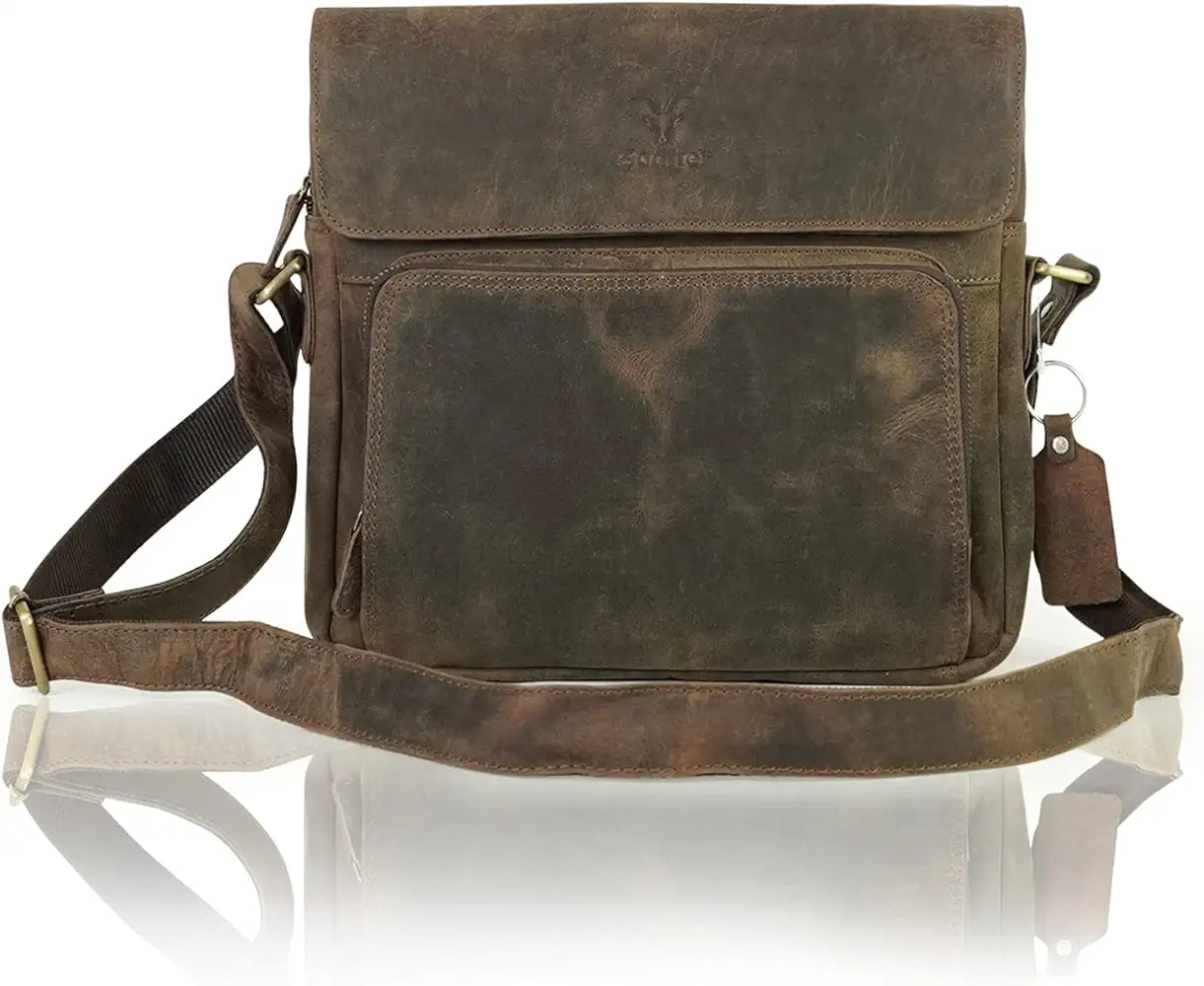 Goatter Men's Hunter Leather 12 Inch Messenger Bag [GTHT-11]