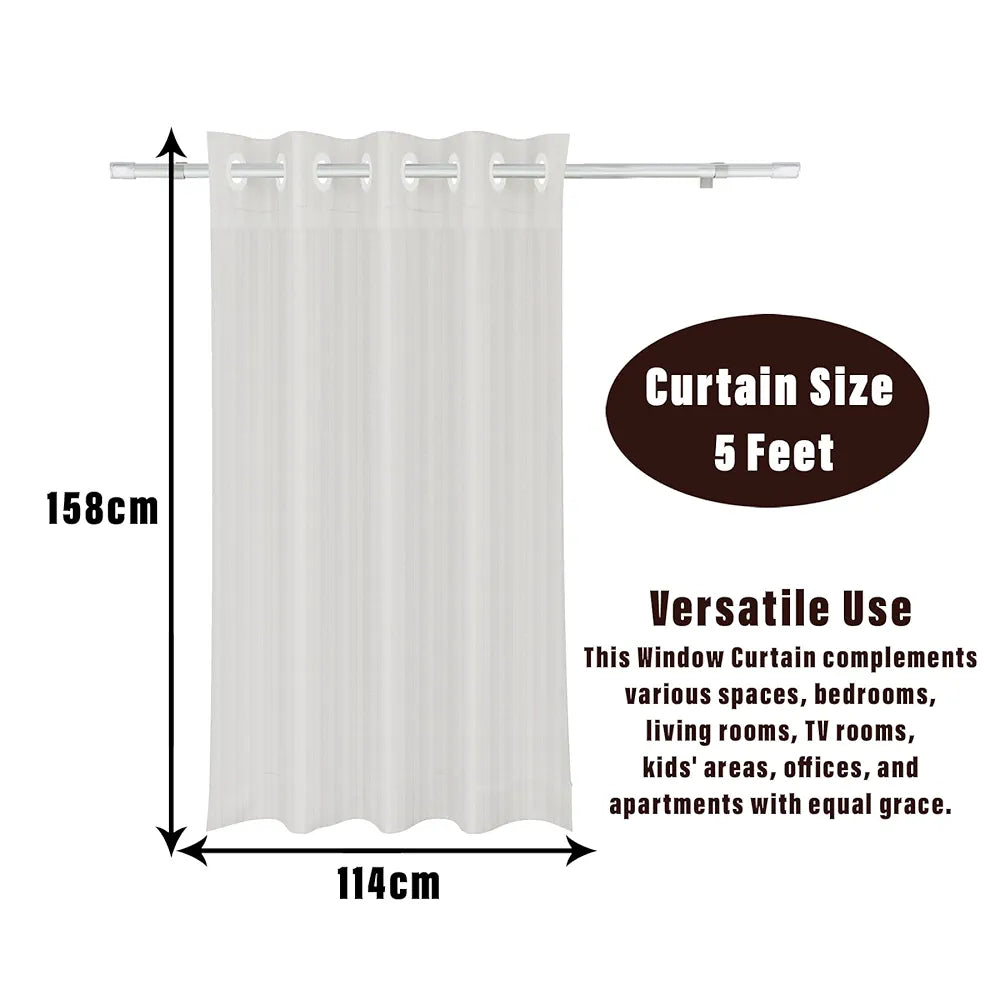 Kuber Industries Window Curtain Sheer Parda for Living Room Lining Net Colour Cream