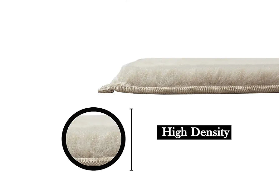 Luxe Home International Ruffle Bath Mat Rabbit Fur 1000 GSM Bathroom Door Rectangular Foot Mats Rug 60X90 CmColour Beige