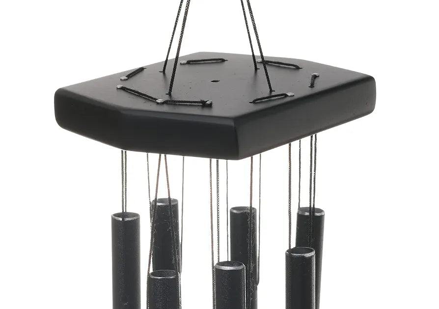 Tej Gifts - Feng Shui Metal Wind Chime 7 Pipes Black Rods