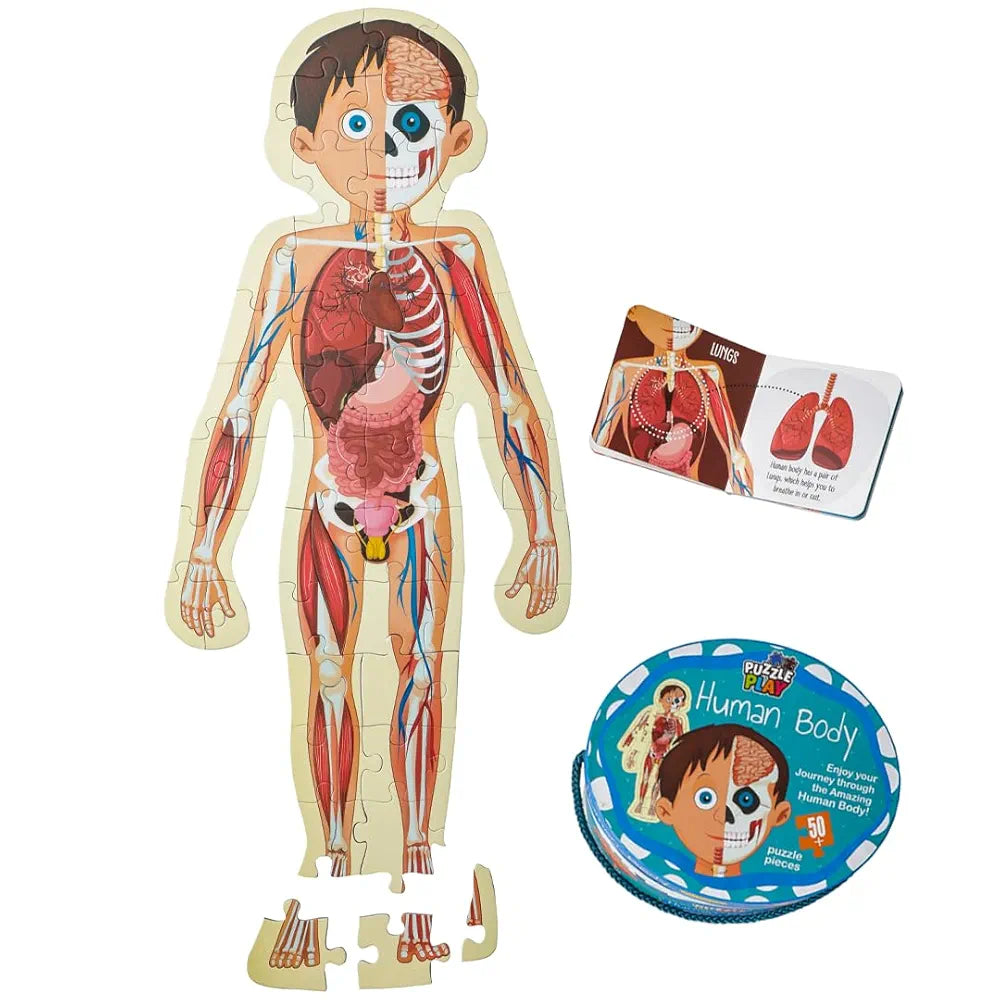 The Book Tree Human Body Puzzle Box for Kids I 50+ Jigsaw Puzzle Pieces & 1 Informative Board Book I Educational Toy for Children Age 4+ I for Children by Majestic Book Club