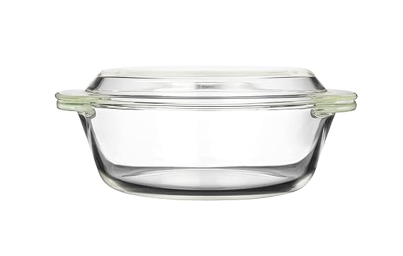 Femora Borosilicate Serving Bowl | Glass Casserole Set, Glass Bowl With Lid, Freezer Safe, Microwave Safe Bowl Set | 1000 Ml
