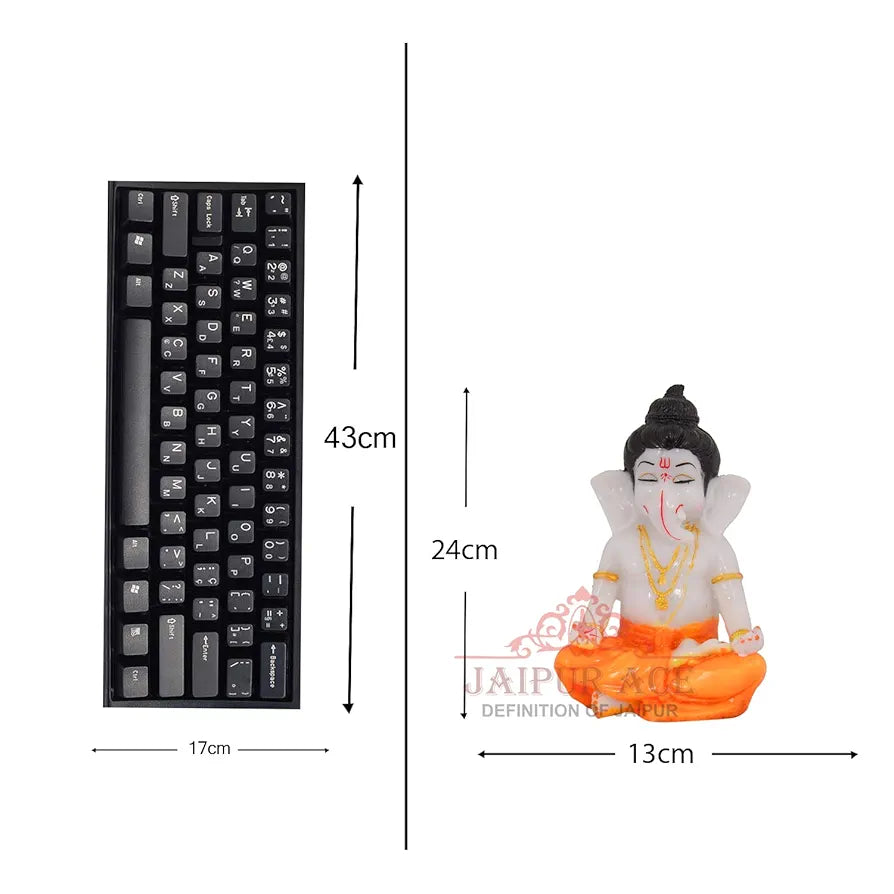 Jaipur Ace Beautiful Vinayak Ji Statue Meditation Ganesha Orange