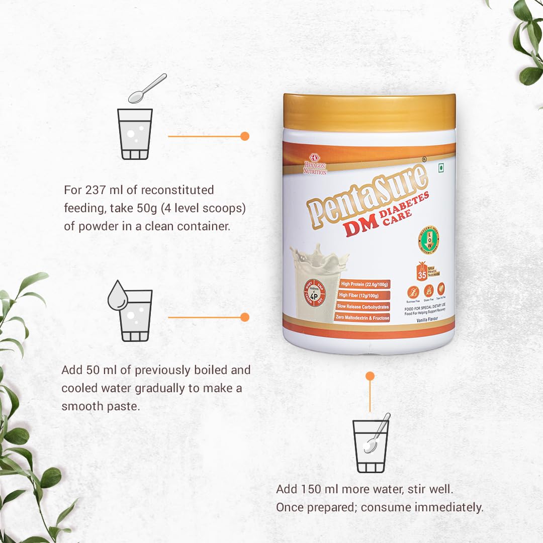 Pentasure Dm Diabetes Care Nutrition Drink Vanilla Flavor - 1000 gms