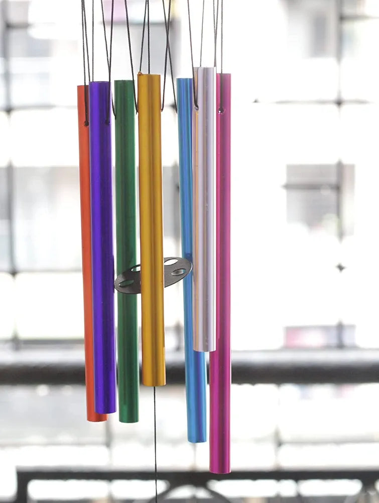 Lilone Brass 7 Color Pipes Wind Chimes Multicolour 24 Inch Long