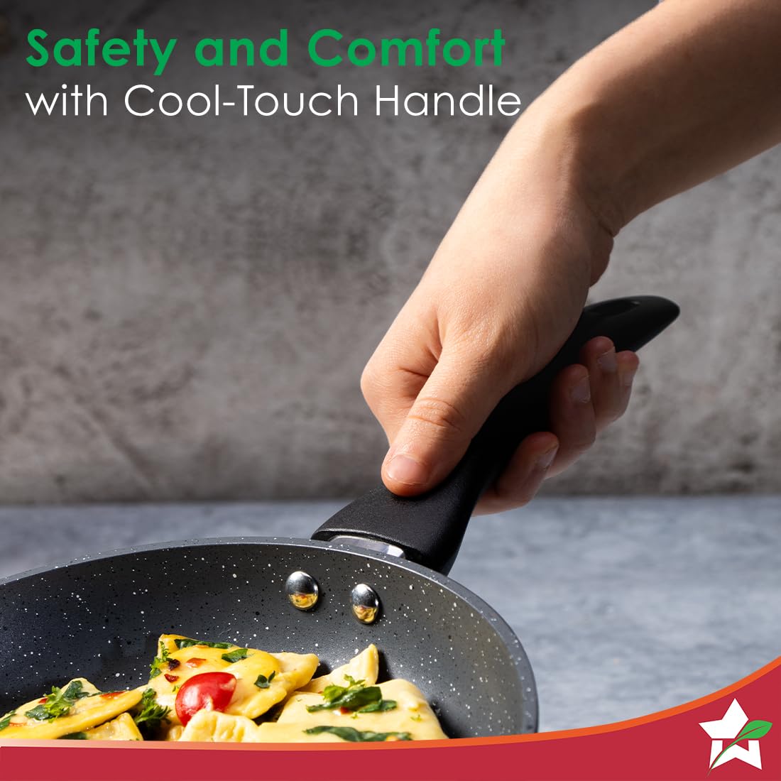 Wonderchef Duralite Die-cast Non Stick Fry Pan 24cm | 1.2 L | Grey