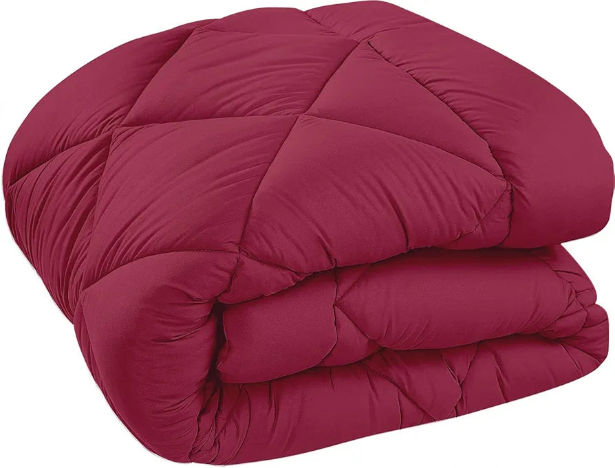 Cloth Fusion Reversible AC Comforter Set Double Bed Soft Microfibre King Size Quilt Blanket for Winter Magenta & Light Pink