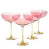 Anko Australia 400ml Dual Tone Champagne Coupe Set of 4 | Yellow & Pink