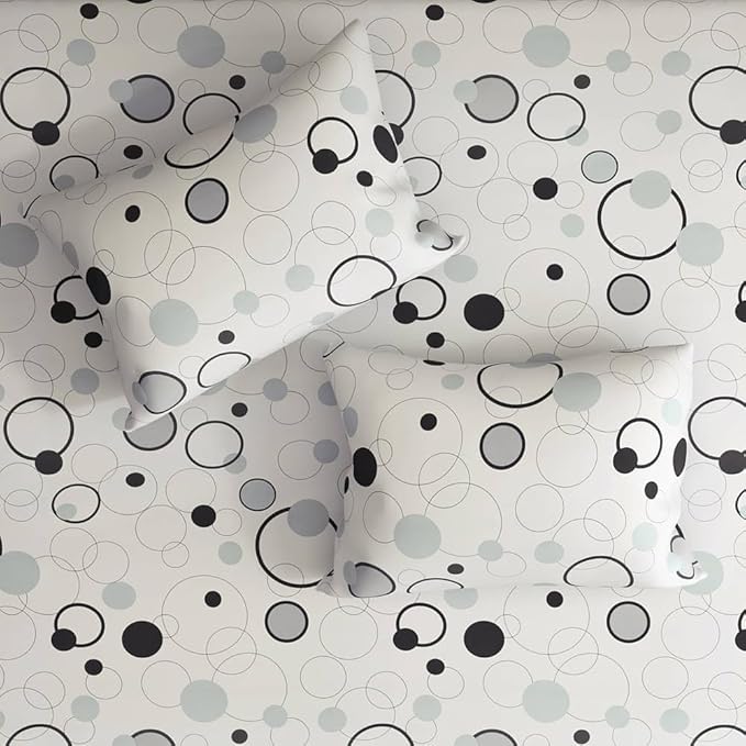 Wakefit Bedsheet For King Size Bedsheet King Size Bed 2 Pillow Covers Elastic Fitted Sheet Bubbles White Colour