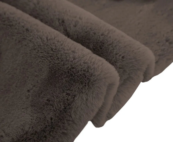 Luxe Home Ruffle Floor Rug Rabbit Fur 1000 GSM Living Room Foot Mats 4 X 6 Ft Colour Cocoa