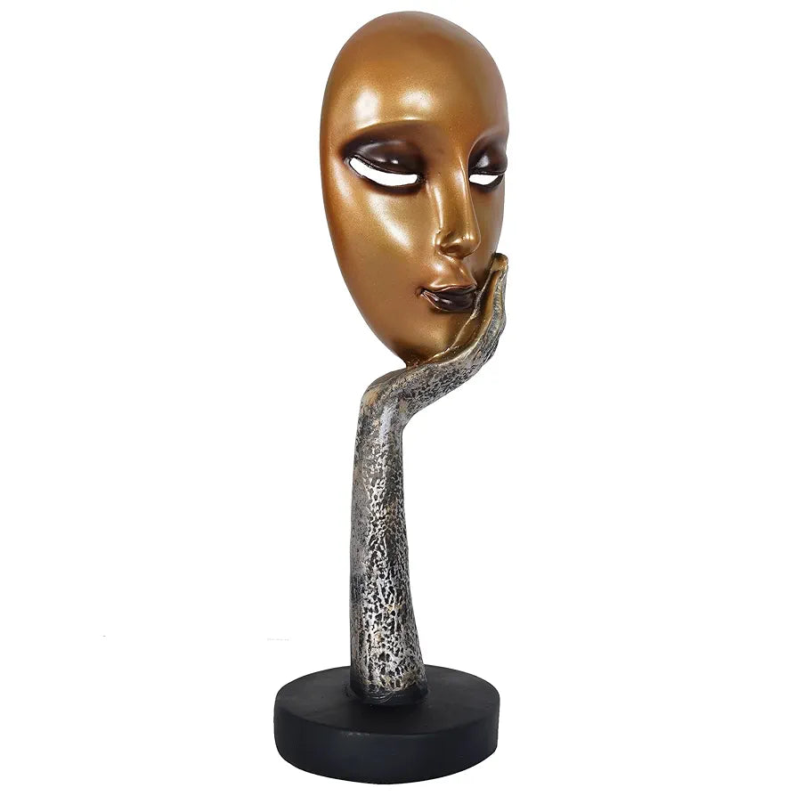 Zart Presents New Lady Face Golden Showpiece