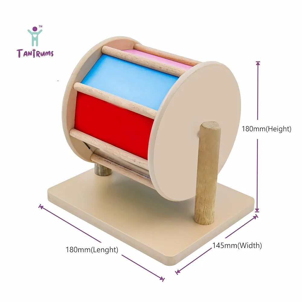 Tantrums Wooden Rainbow Wheel Toy for Infant to Build Hand Eye Concentration Motor Skills I Multicolor Rainbow Spinner