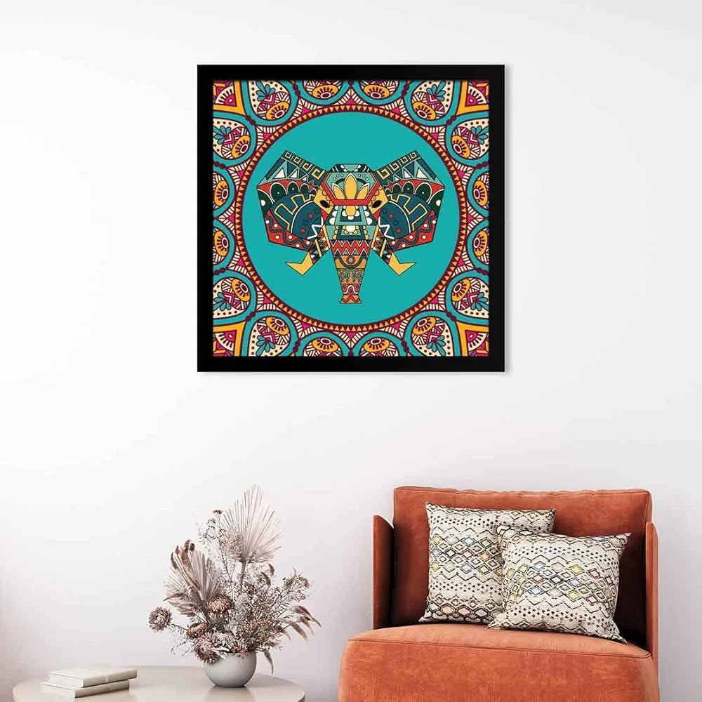 ArtX Elephant Mandala Vector Big Canvas Painting