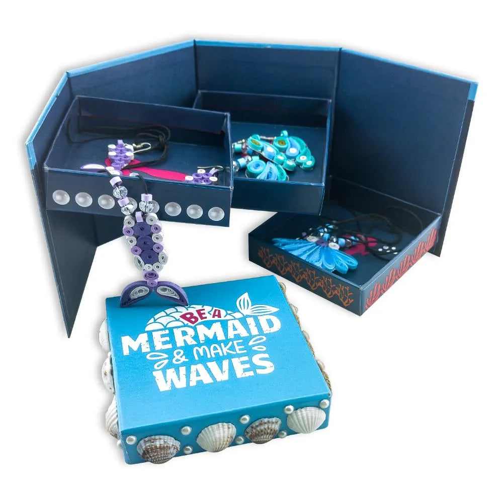 TOYKRAFTT 3-in-1 Craft Kit for Kids| Art and Craft Kit for Age 9 to 12 | DIY Mermaid Themed Gift for Girls| Paper Quilling, Sea Shell Craft, Painting Kit for Kids |Spellbinding Mermaids