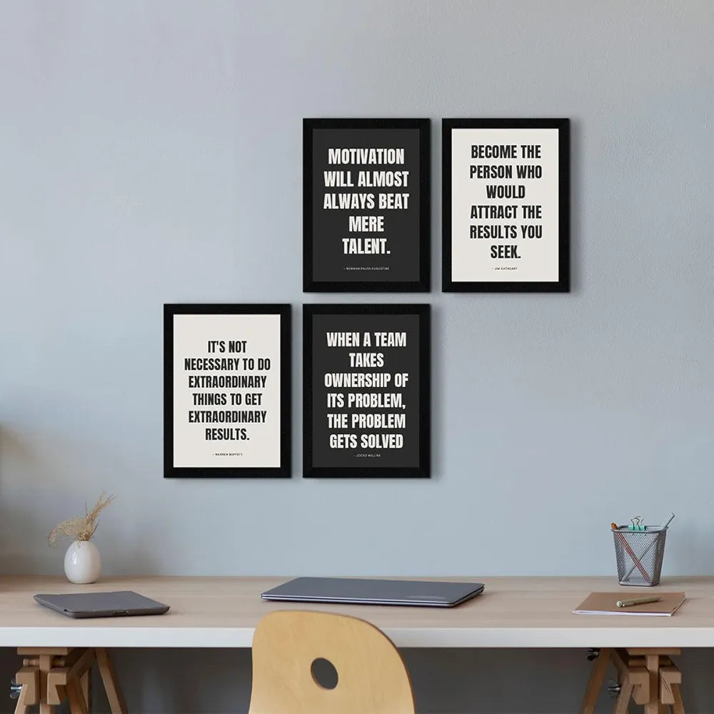 ArtX Paper Business Sales & Marketing Motivational Quotes Wall Frames AXF00195-MOT Set of 4