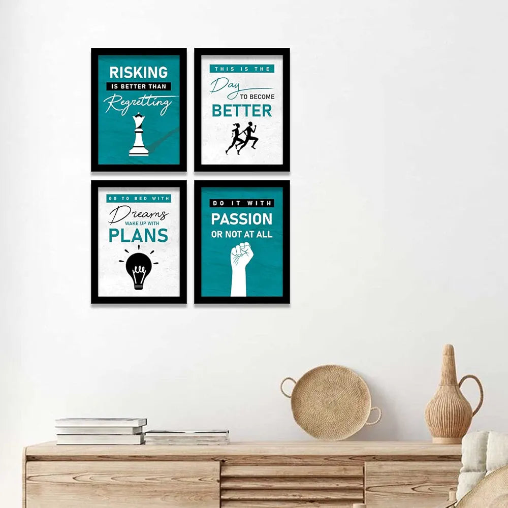 Kotart Risking Is Better Motivational Quotes Posters with Frame