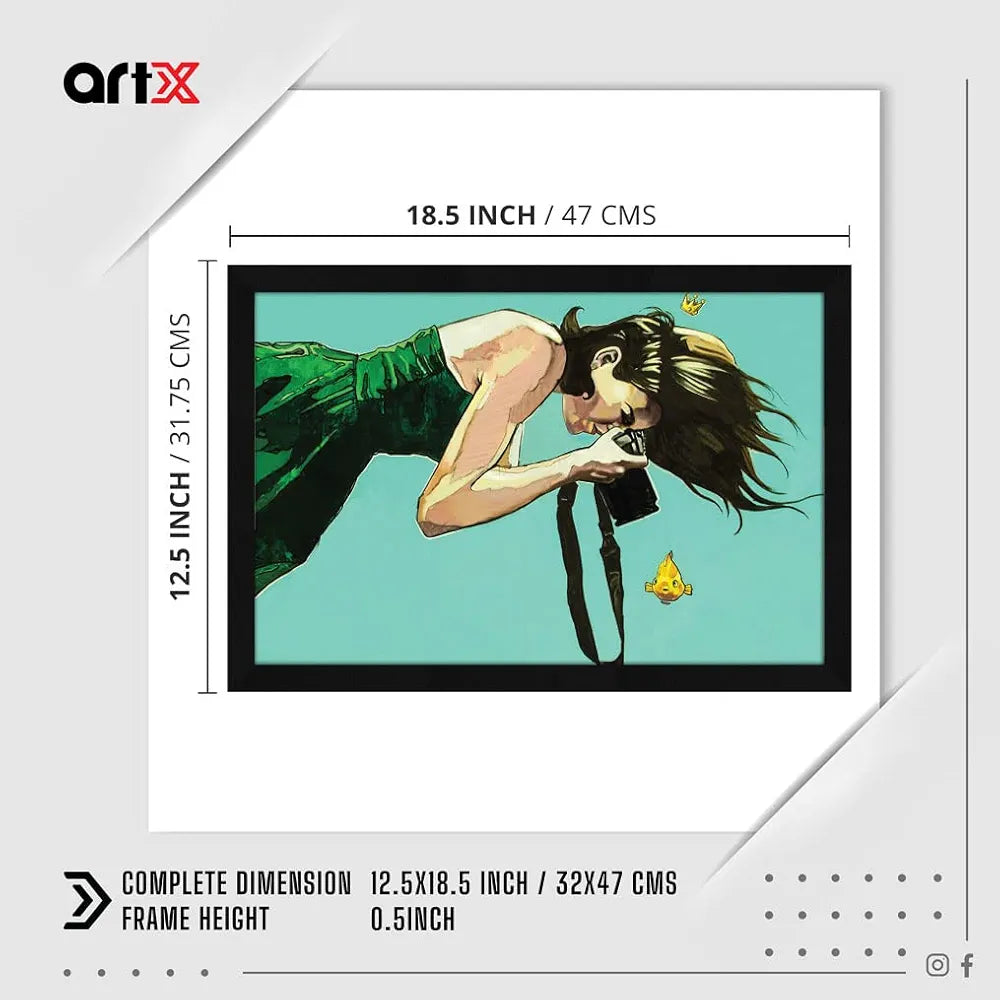 ArtX Paper Abstract Girl Framed Painting Wall Art Painting