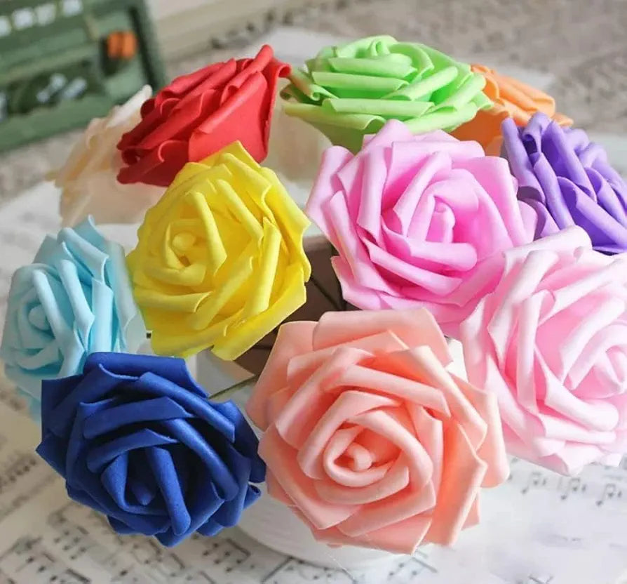 Artificial Foam Floating Rose Flowers 24 Pcs