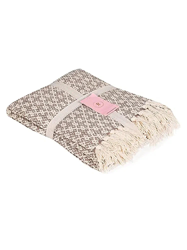 Sashaa World Soft Throw Blanket Colour Beige/Natural