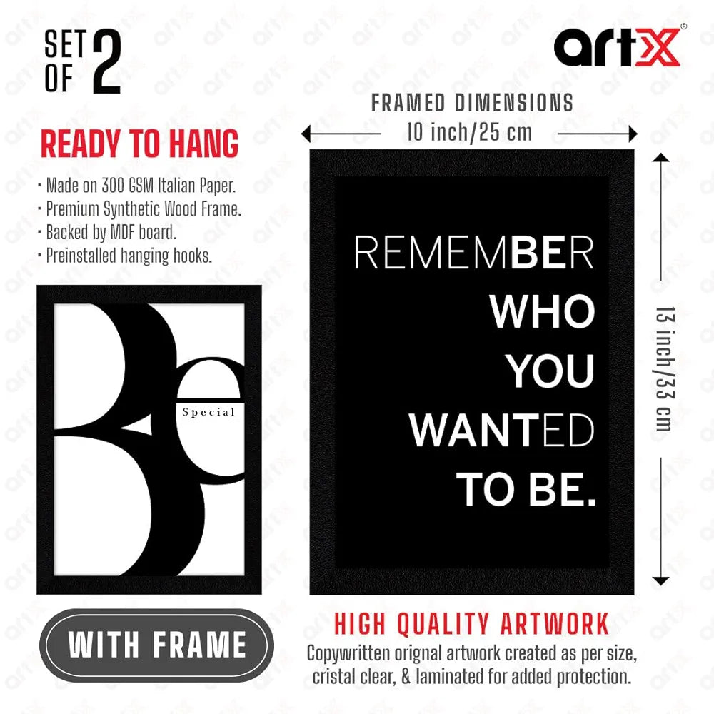 ArtX Paper Be Special Motivational Quotes Wall Frames A4 Set of 2