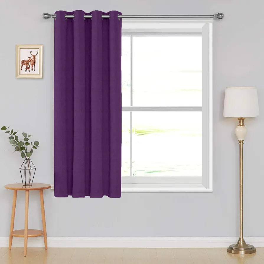 Divine Casa 5 Feet Luxurious Velvet Blackout Curtain Thermal Insulated & Room Darkening Premium Noise Reducing Single Window Panel Colour Plum (Pack of 1)