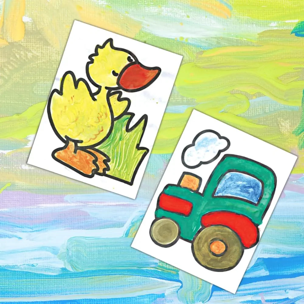 Toykraftt Finger Painting Kit Art Activity Kit Gift for for 3 to 5 Years Old| Washable Finger Paints| Art and Craft Kid for Toddlers| Child Safe Paints - Green