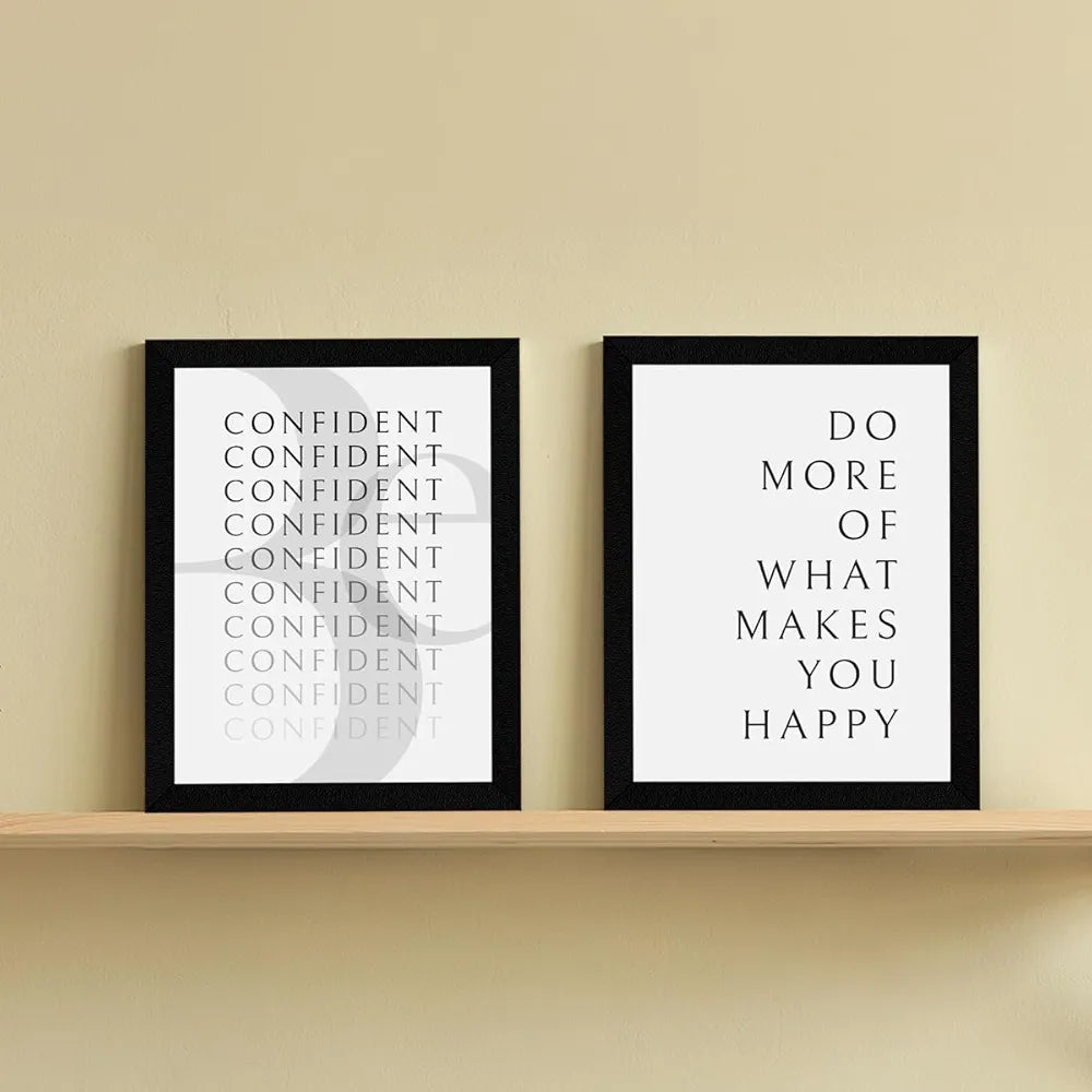 ArtX Paper Be Confident Motivational Framed Posters Set of 4