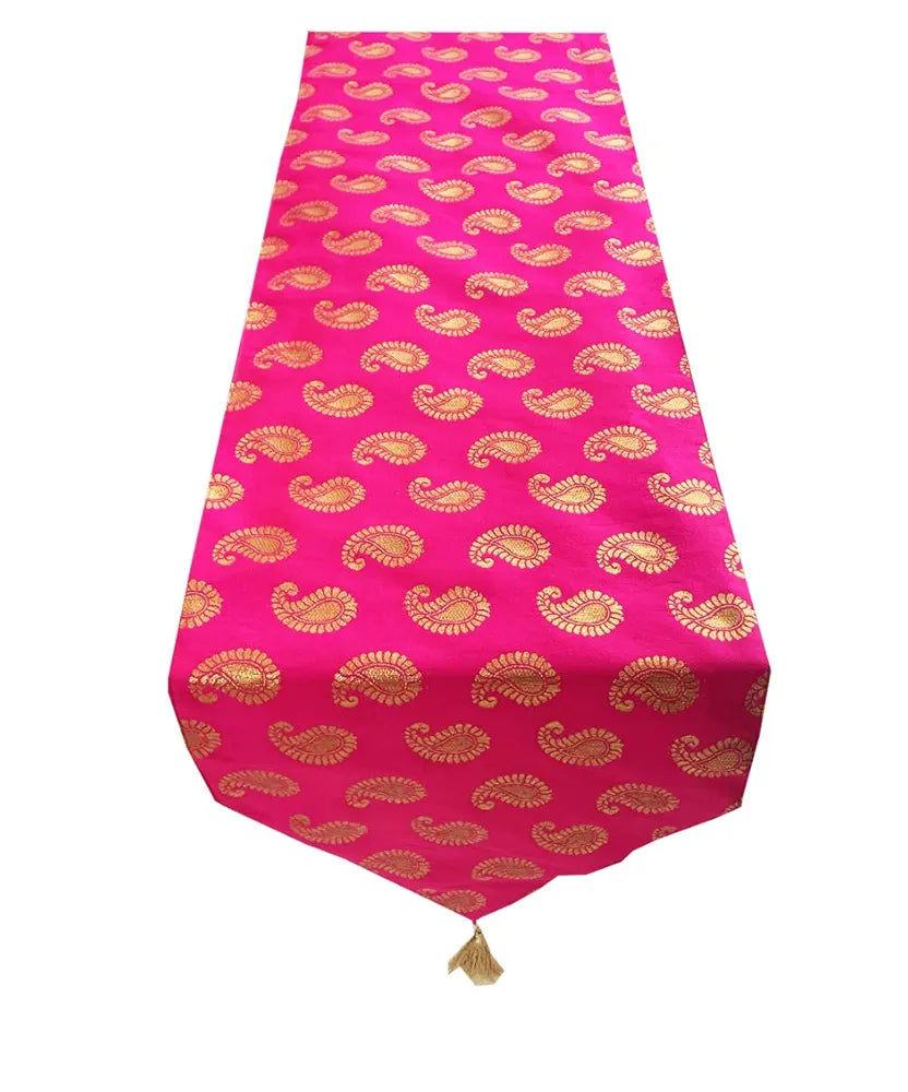Pink Parrot-Designer Durable Dopian Silk Table Runner Pink