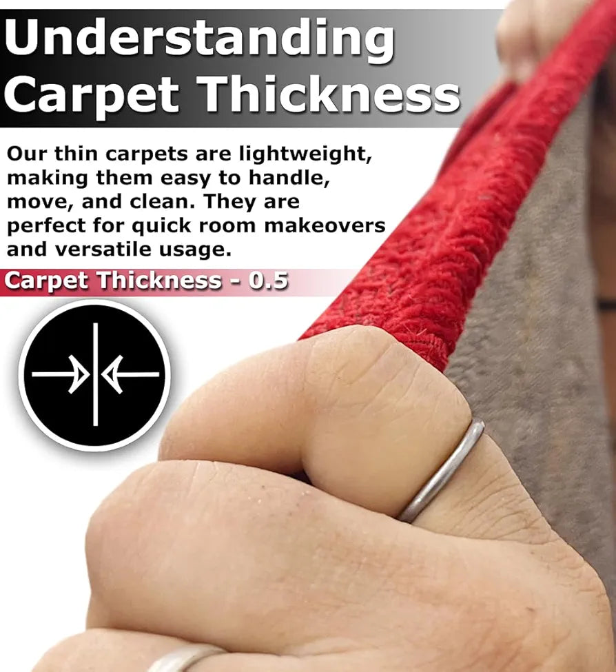 BSB Home Designer Superfine Chenille Carpet 500 GSM Velvet Carpet Area Rug Red