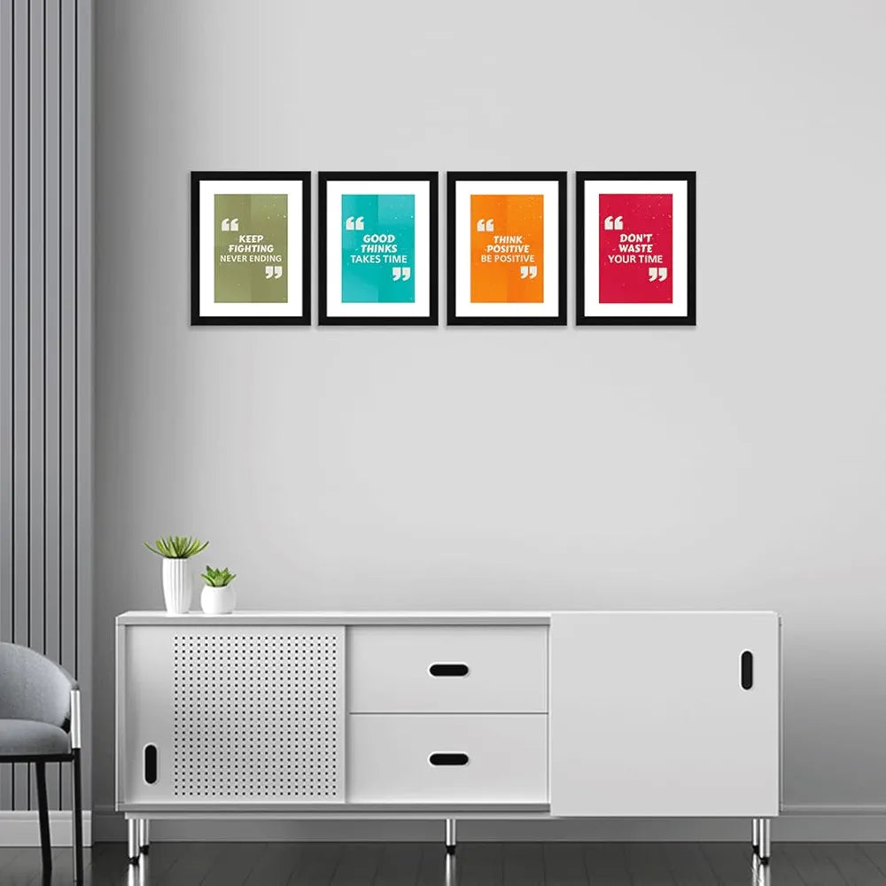 ArtX Paper Famous Motivational Quotes AXF00173-MOT Framed Posters Set of 4