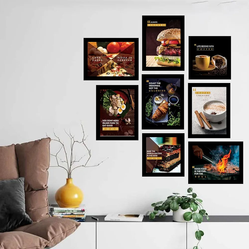 Kotart Kitchen Quotes Love Fades Posters Wall Paintings set of 8